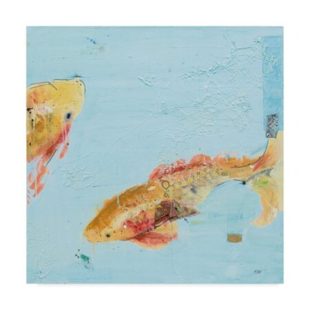 Kellie Day 'Fish In The Sea Ii Aqua' Canvas Art,24x24